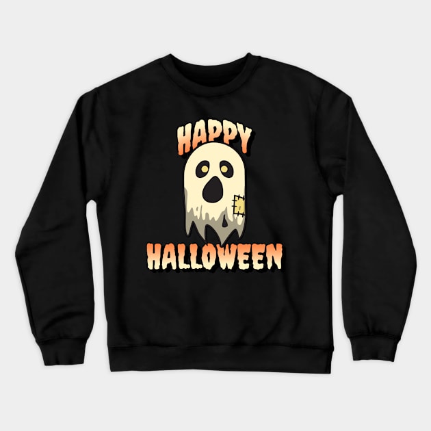 Ghost Happy Halloween Spooky Gift Crewneck Sweatshirt by Anassein.os